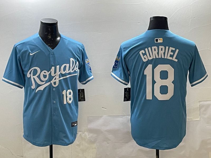 Men Kansas City Royals #18 Gurriel Light Blue Game 2025 Nike MLB Jersey style 4->kansas city royals->MLB Jersey